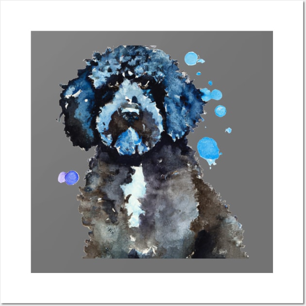 Portuguese Water Dog Watercolor Painting - Dog Lover Gifts Wall Art by Edd Paint Something